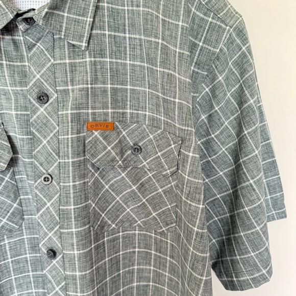 ORVIS Short Sleeve Performance Button Shirt 1270940 Gray Windopane 2XL - Picture 6 of 6